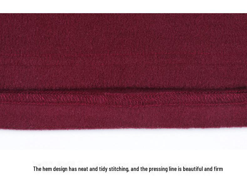 Women's German Velvet Double-Sided Red Half-High Collar Long-Sleeve Top - New for Autumn/Winter 2024