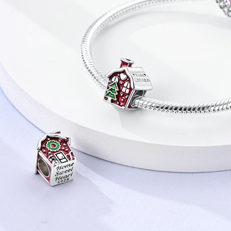 Charm 925 Silver Charms Pendant Santa Claus Christmas Tee Beads Fit Original Bracelet Necklace Charms Jewelry Gift
