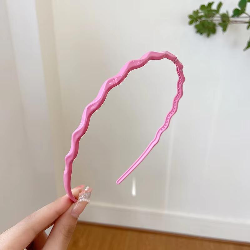 1/6pcs Summer Children's Headband Candy Colored Wavy Pattern Headband Comfortable To Wear Versatile For Daily Use