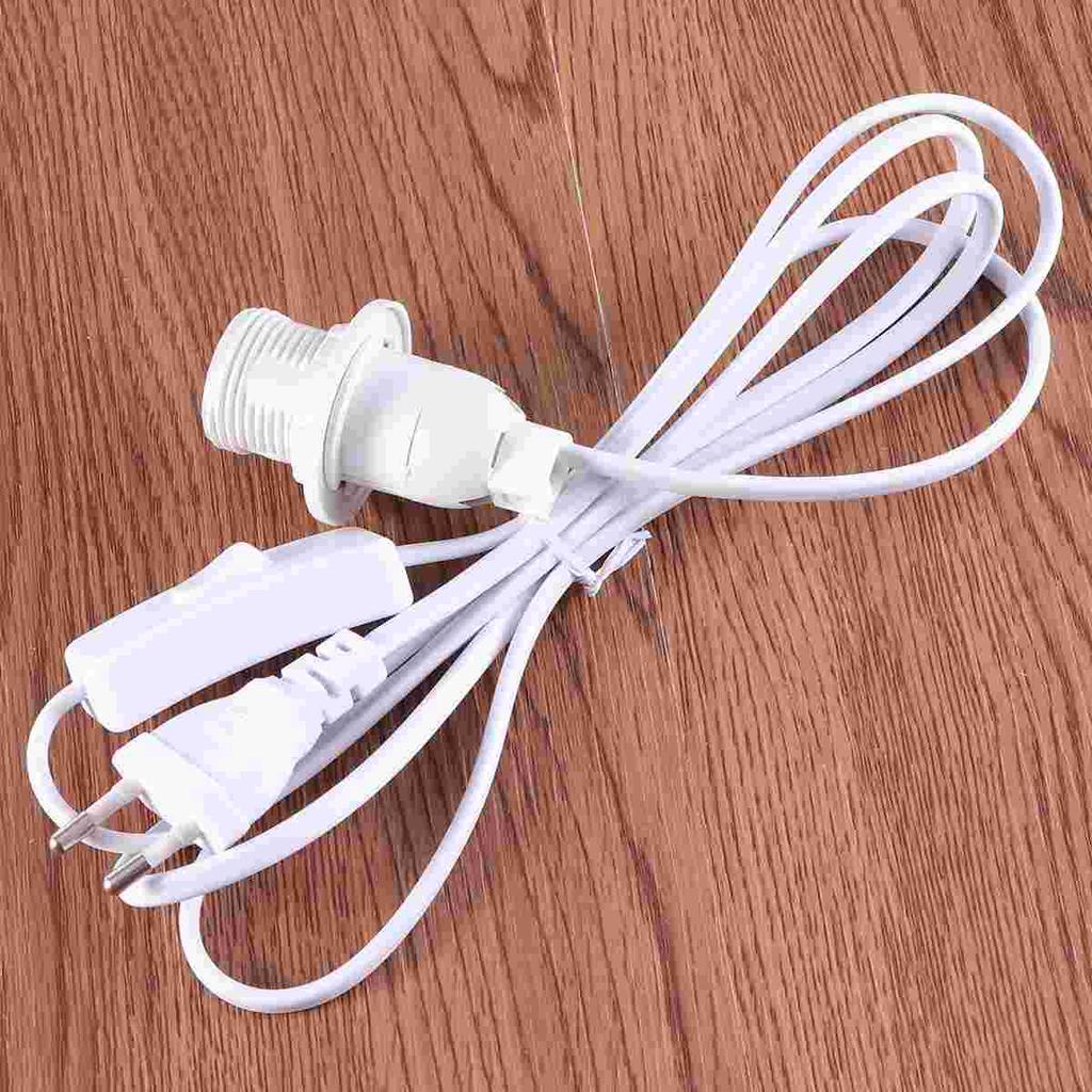18M White Cable With E14 Socket EU Plug Push Button Switch Light Extender Fire Resistant Extension Cord For Outdoor Kitchen