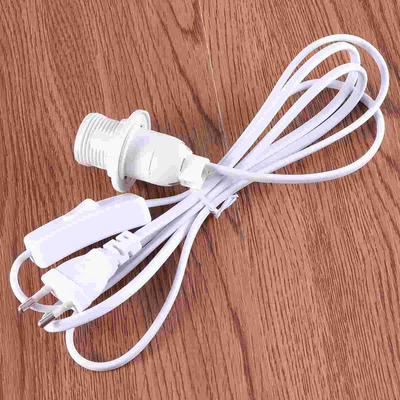 18M White Cable With E14 Socket EU Plug Push Button Switch Light Extender Fire Resistant Extension Cord For Outdoor Kitchen