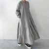 Spring Summer Sweatshirt Dress Women Ruffle Hem Loose Midi Dress Lantern Sleeve Knee Length