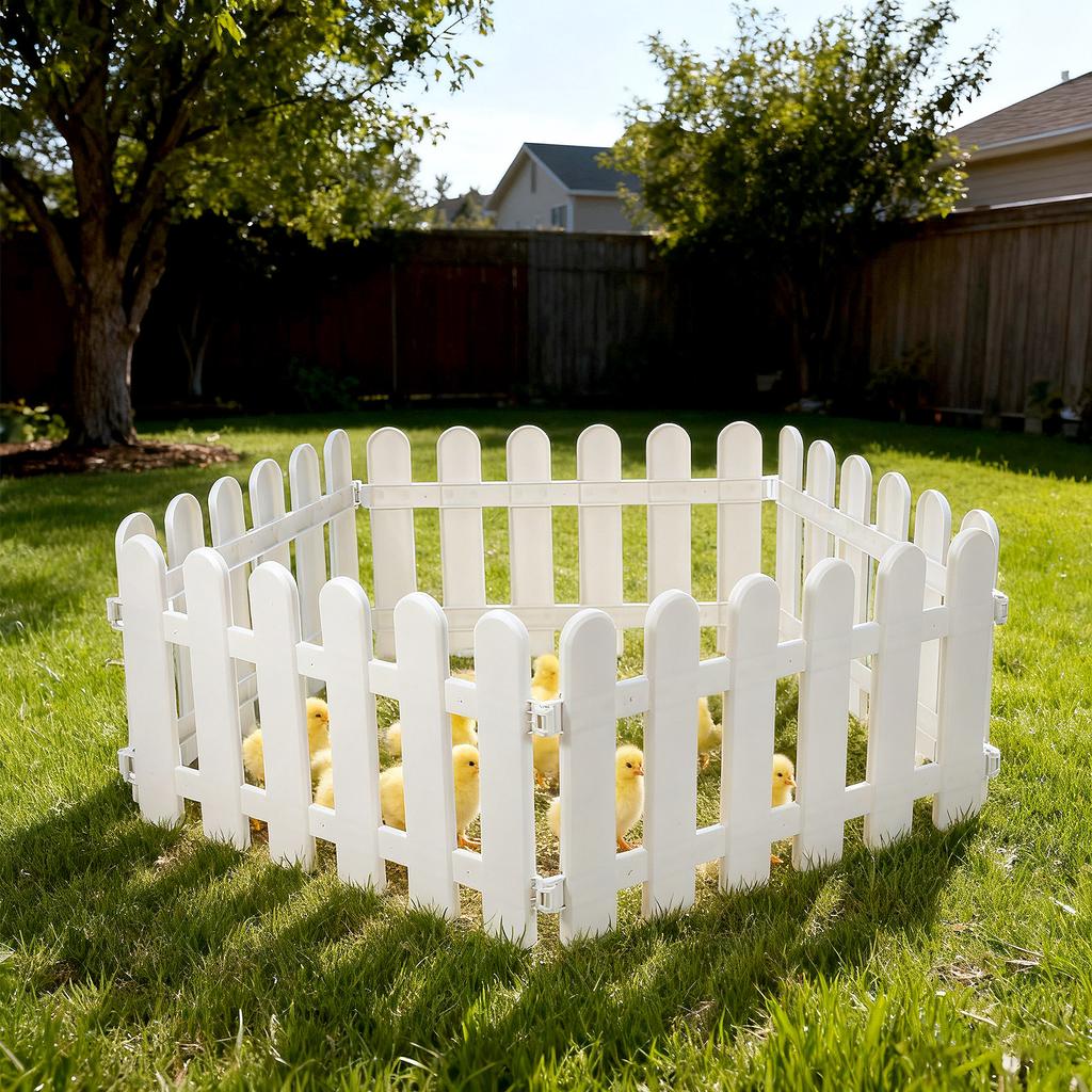 5Pcs Garden Plastic Fence White Picket Decorative Edgings Outdoor Lawn Protective Fence Patio Garden Supplies Landscape