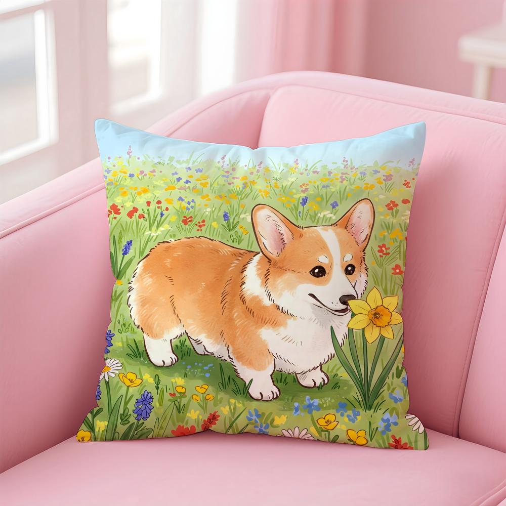 

CUTE Golden Retriever Cushion Cover Pillow Case Soft Friendly Fabric Concealed Zipper 30X30cm