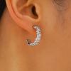 1 Pair Women Earrings C-Ring Shape Ear Buckle Design Stable Fit Cubic Zirconia Inlaid Earrings Jewelry Gift
