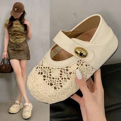 Thick-soled Inner Height Increase, Step On the Foot and Step On the Woven Mary Jane Shoes Women's Skirt, New In Spring and Summer 2025