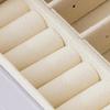 PU Leather Earring Storage Case Double Layer Jewelry Display Box Simple Ring Holder  Travel