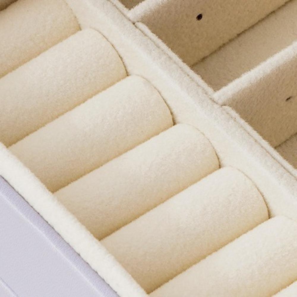 PU Leather Earring Storage Case Double Layer Jewelry Display Box Simple Ring Holder  Travel