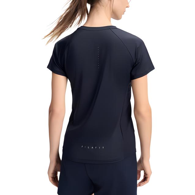 FILA Minimalist Training Small Logo Short Sleeve Raglan T-Shirt Women Tops Dark-Blue A11W431110FNV