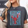 Patriotic Lobster Graphic Tee, USA Summer Freedom Shirt, American Patriotic Tee, Retro Beach Summer Top