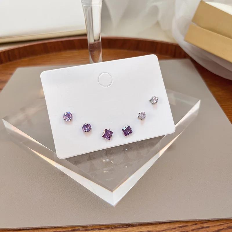 Korean Version Of The Hot Sale Af Aweek Earrings Set 7 Pairs Of Simple And Sweet Earrings Set Combination Of Week Zircon Gifts