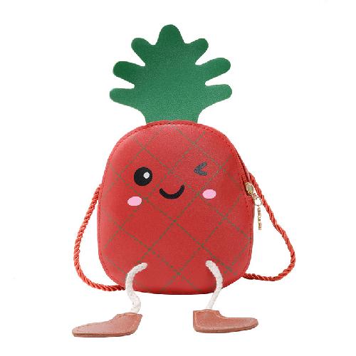 New Cute Pineapple Children's Bag Little Girl Messenger Bag Fashion Cartoon Shoulder Bag Baby Accessories Coin Purse