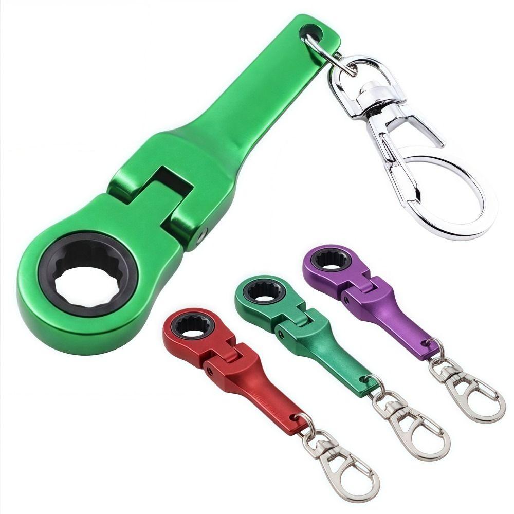 Metal Ratchet Wrench Mini Shaped Wrench Key Ring Creativity Racing Keychain Men's Gifts