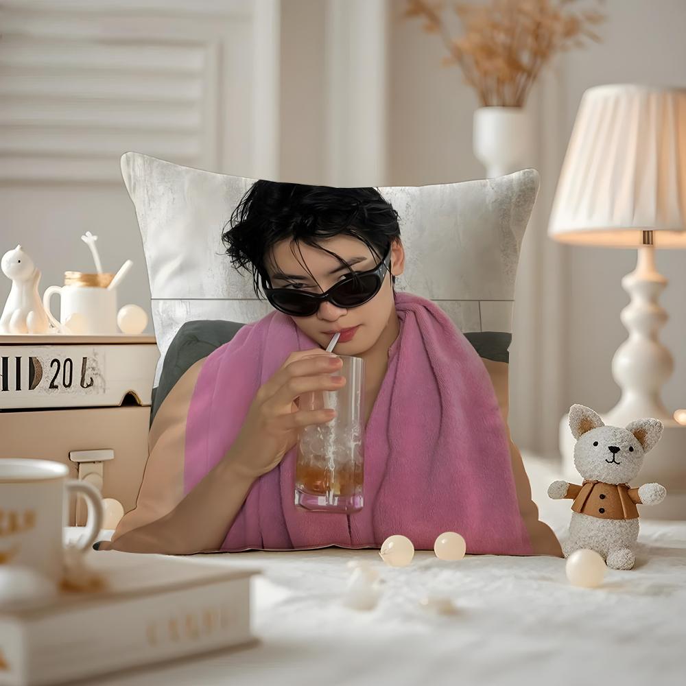 Cha E-E-Eunwoo Actor Cushion Cover Pattern Printed Pillowcase For Living Room Sofa Cushion Cover & Bedroom Decor