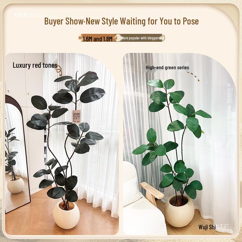 Luxurious Large Faux Green Plant Decoration for Indoor Use