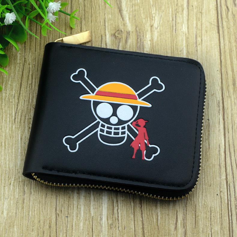 Portmonetka na monety i etui na karty zapinane na zamek błyskawiczny z motywem One Piece