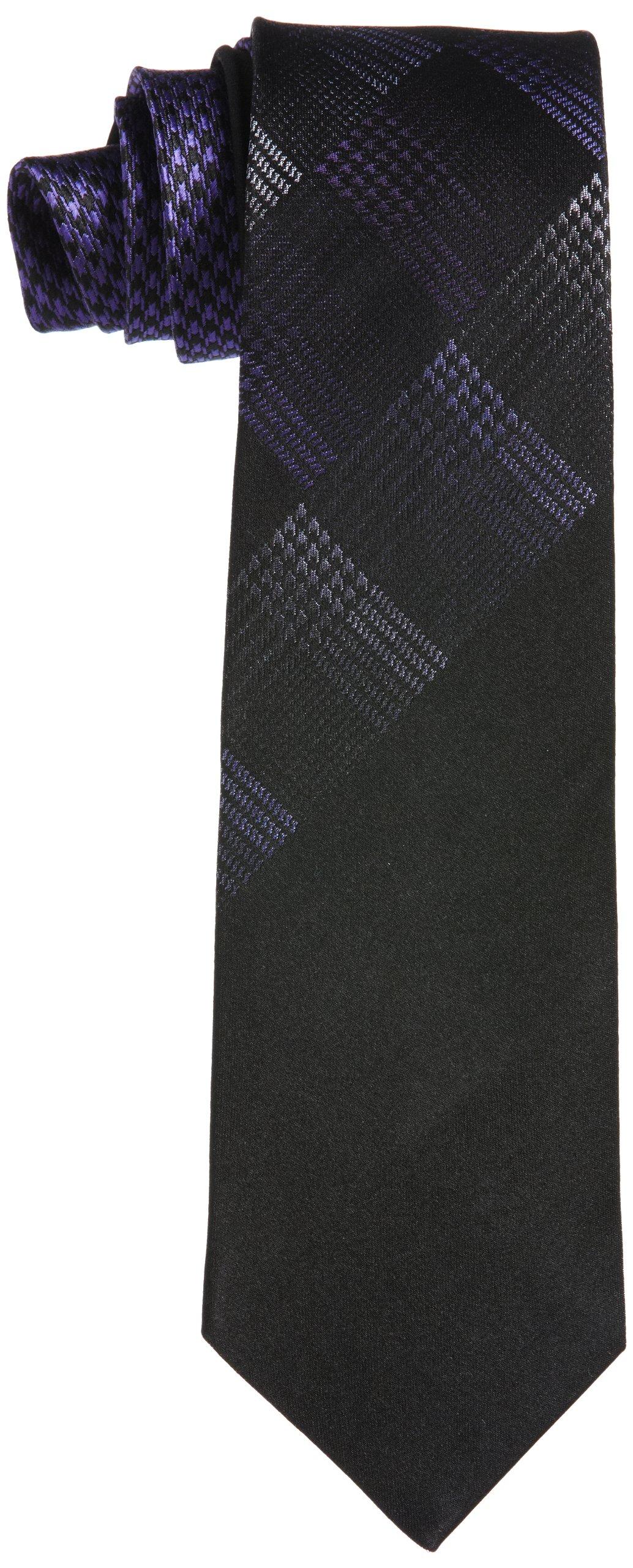 

[Hiroko Koshino Homme] Галстук, разная ширина концов, 003254-20000-3905, 10, Черная основа, Фиолетовая «гусиная лапка», БЕСПЛАТНО
