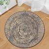 Wood Grain Printed Pattern Round Carpet for Home Living Room Bedroom Kitchen Bathroom Decor Floor Decoration Anti-slip Carpets