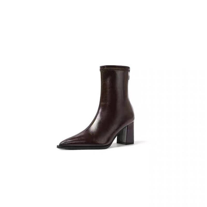 Riding Boots for Women 2025 New Women's Boots Classic Daily Women High Heels Ankle Boots Sexy Pointed Toe Shoes Ladies