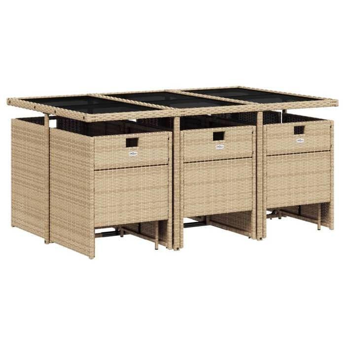 VidaXL Ensemble à manger de jardin et coussins 11 pcs mélange beige 3277739