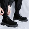 Derby shoes winter new one-pedal low-top leather shoes men's retro platform lightweight casual shoes 43348-R
