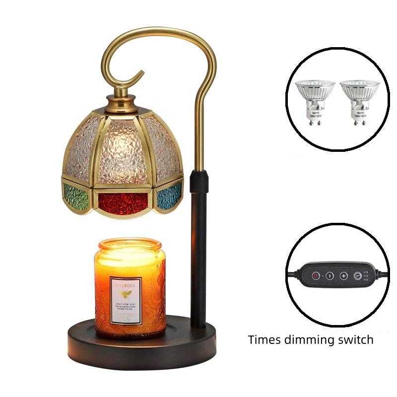 Electric Candle Warmer Lamp House Warming Gifts New Home Decoration Desk Lamp Wax Melting Lamp Colour Glass Candle Lamp
