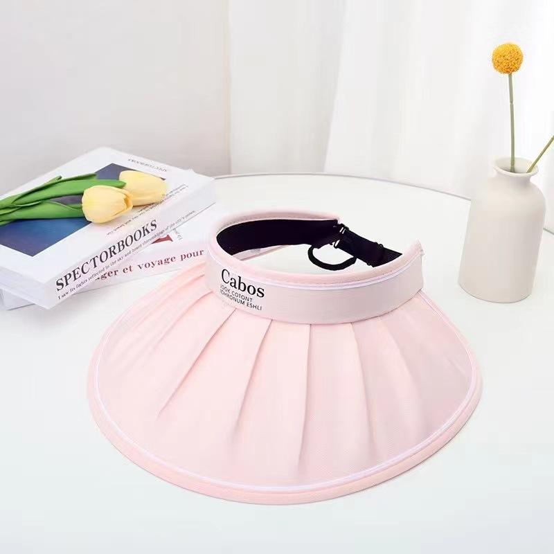 Summer sunscreen visor, new hat with enlarged brim, adult empty top hat, face covering and face showing, small summer cool hat for women