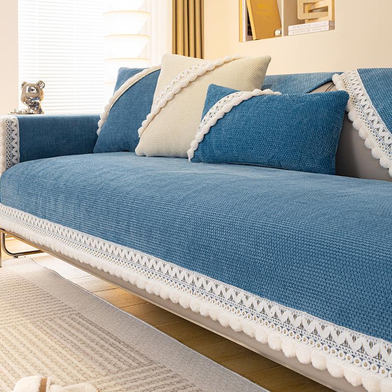 Chenille-Sofakissen, vier Jahreszeiten, universelles rutschfestes Kissen, Sofa-Rückenlehnenbezug, Handtuch-Sofabezug