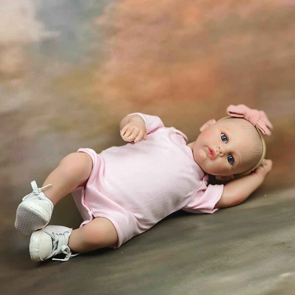 Reborn Baby Doll Maddie מעורב סיליקון ויניל גימור 3D צבוע עור ורידי אמנות אוסף בובות מתנה לילדות