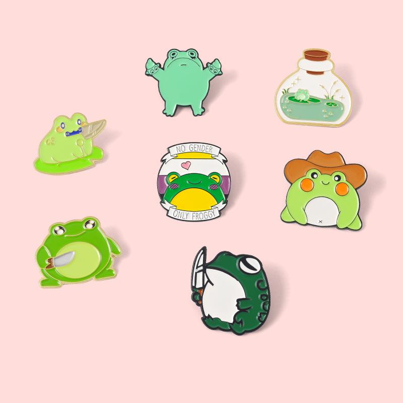 Eyecatching Frog Series Brooch In Alloy Material For Unique Personality And Fashion Style