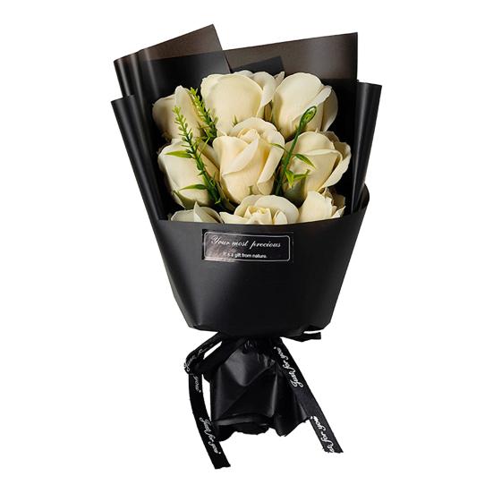 9 Têtes Décoration Faite à la Main Saint-Valentin Fleur de Savon Bouquet de Roses Artificielles Anniversaire Anniversaire Femmes Mère Épouse