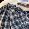 SWAMP AREA Men's Retro Plaid Long Sleeve Shirt Jacket