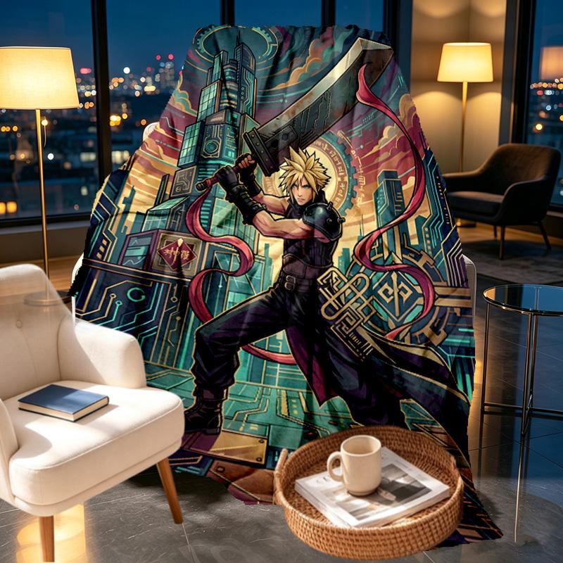 Final Fantasy Print Blanket - Soft & Comfortable, for Bedroom, Travel, Sofa, Home Decoration - Birthday Christmas Gift for Friend