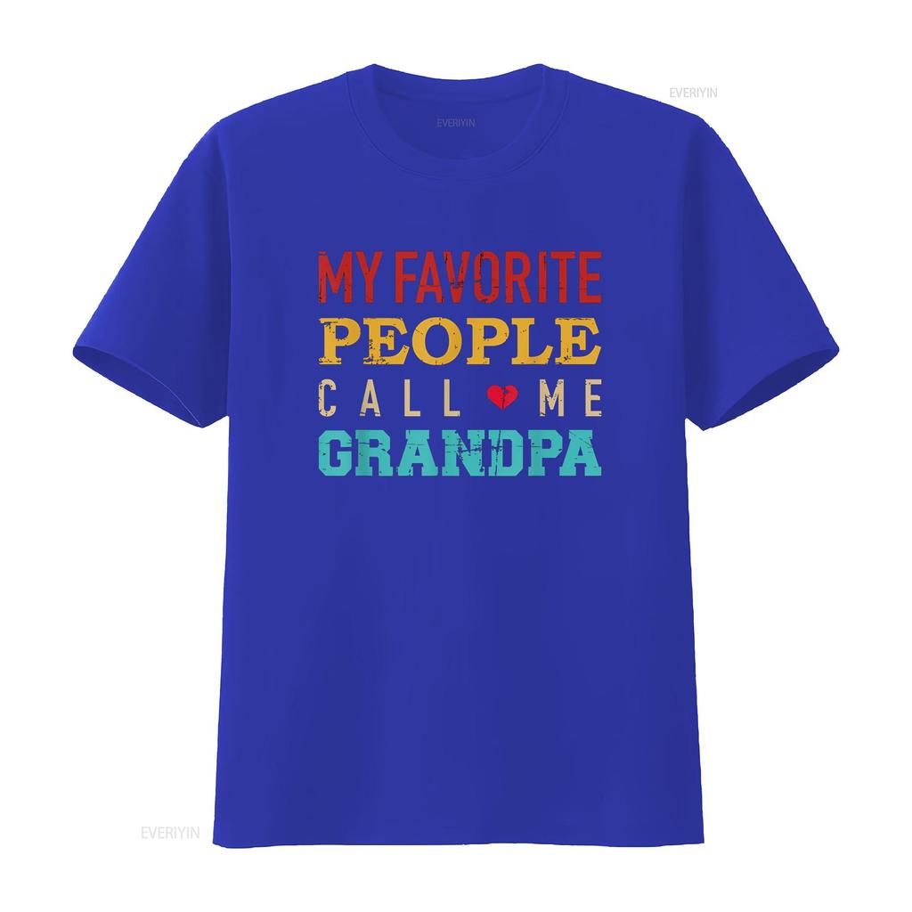 My favorite people call me grandpa T Shirt vintage Washed Comfortable fashion Versatile Slightly streetwear designer clothes
