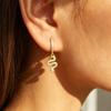 European S925 Sterling Silver Snake Hoop Earrings with Full Diamond for Women - Unique and Elegant Design