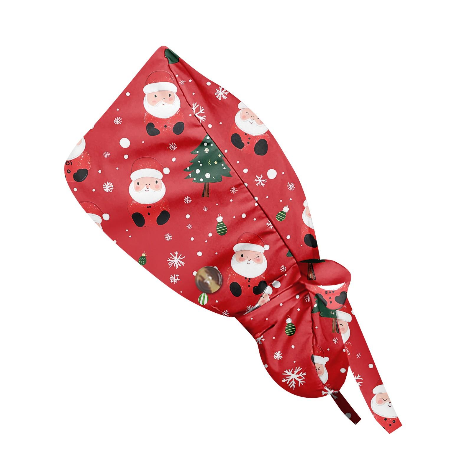 

Модна робоча шапка з різдвяним принтом, повсякденна жіноча шапка з хвостиком, шапка для прання, шапка Baotou One Size