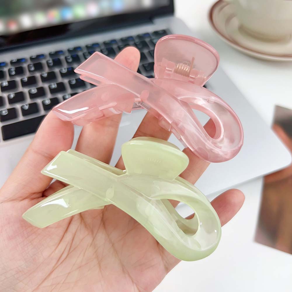 

Hairpin Large Bow Hair Clip Ponytail Grab Clip Transparent Hair Claw Streetwear