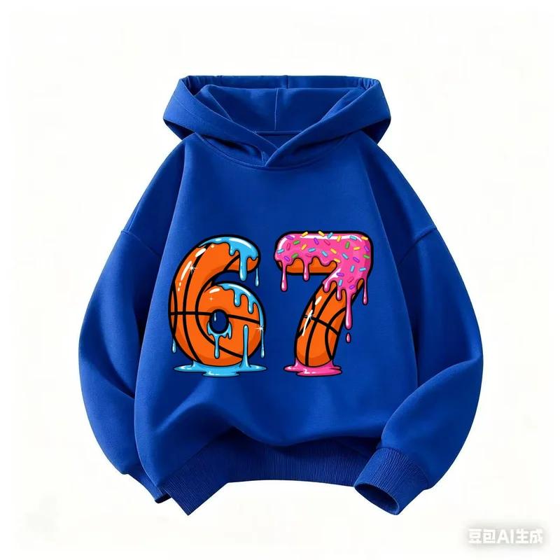 Cartoon Girls Boy Hoodie 67 Six Seven Print Clothing Rouba a BrainRot Brainrot Sweatshirt Kids Fashion Tops