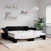 Vidaxl Extendable Daybed With Mattresses, Black, 80X200 Cm, Fabric
