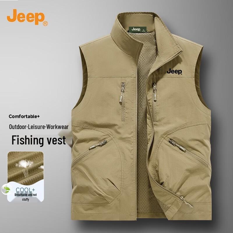 Jeep Men's Multi-pocket Outdoor Fishing Vest