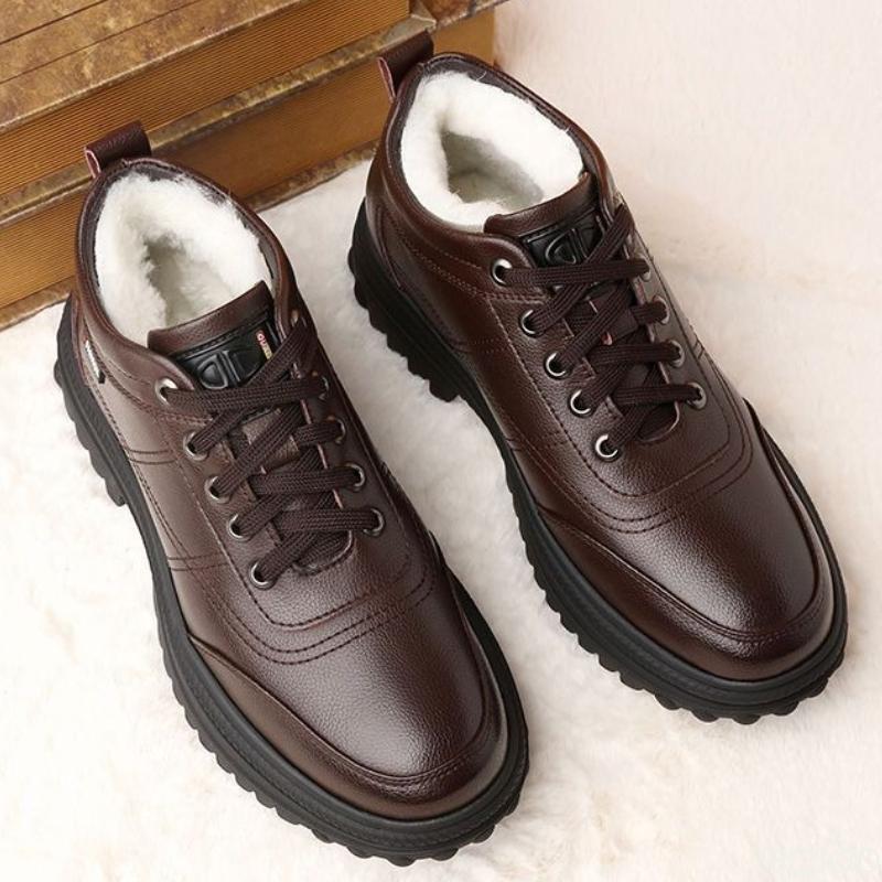 Fashion New men Winter Round toe Snow boots resistant Thick Bottom Short Boots Fashionable versatile comfortable Warm Cotton Shoes