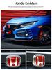 1Pcs For H Emblem Badge Steering Wheel Logo Accessories Honda Car Hood Grill Rear Trunk Fit City Accord Fit VEZEL HRV Odyssey