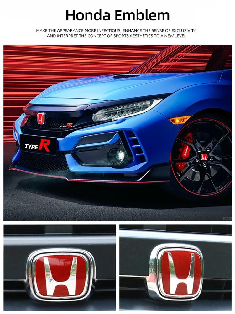 1Pcs For H Emblem Badge Steering Wheel Logo Accessories Honda Car Hood Grill Rear Trunk Fit City Accord Fit VEZEL HRV Odyssey