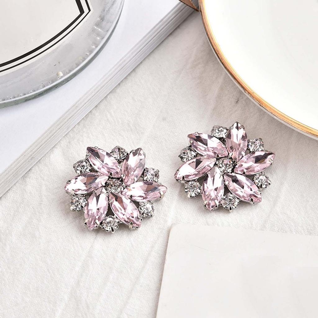 2Pcs Elegant Rhinestone Shoe Clips Shoes Jewelry Decoration Wedding Diamond Removable for Hats DIY Craft Accessories Dress Party