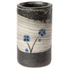 Shigaraki Ware Hechimon Flower Single Flower with Small Blue Vase, Vase, Vase, White, Gray, Flowers, Ceramic, MR-M138