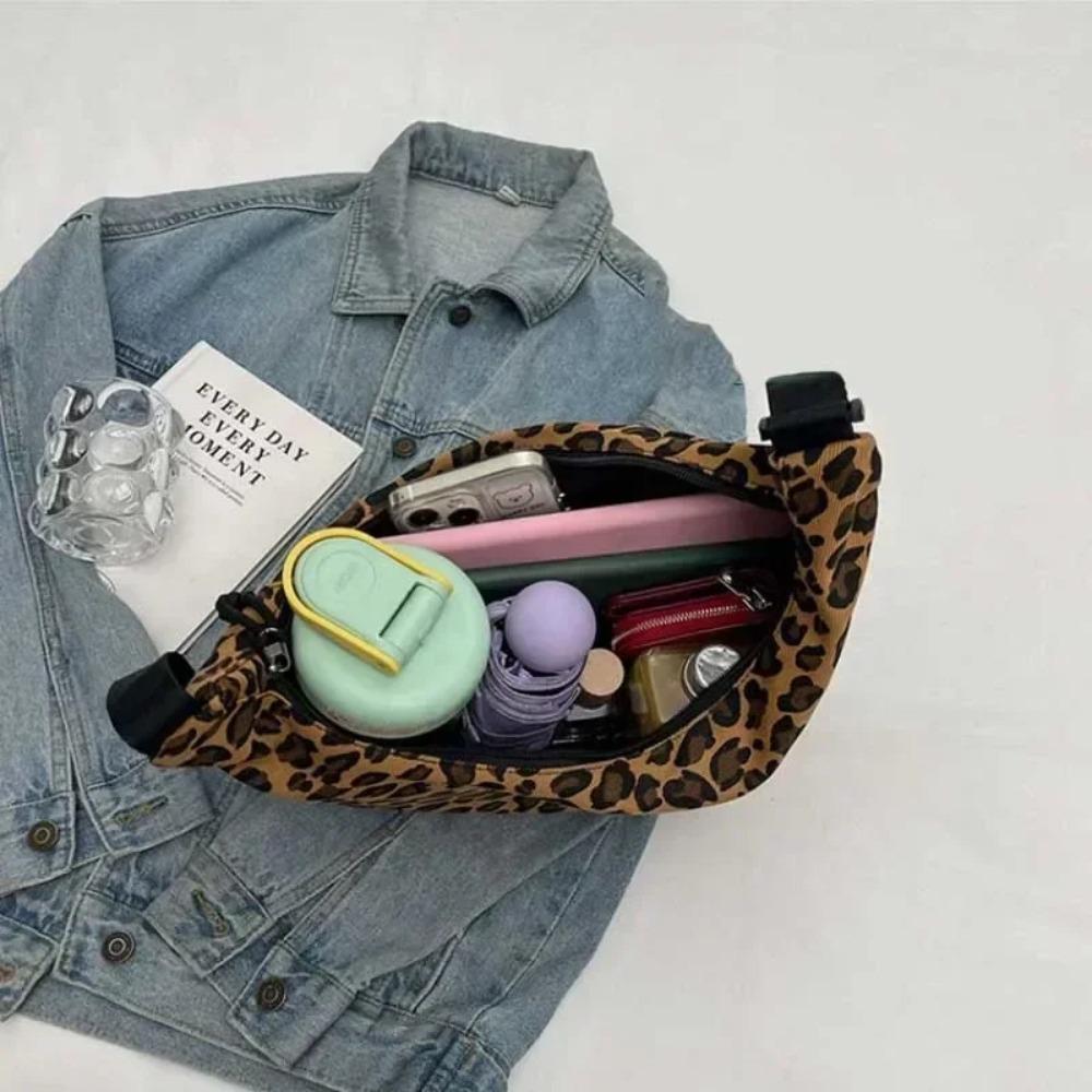 Leopard Print Crossbody Bags For Women Corduroy Casual Shoulder Tote Bags Ladies Sac A Main Femme Designer Luxury Handbags