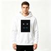 Men's Japanese Anime Blue Eyes Print Pullover Hoodie Casual Long Sleeve Streetwear Sweatshirt