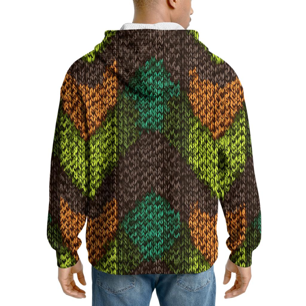 Men's Knit Hooded Sweatshirt Casual Long-Sleeve Sweatshirt