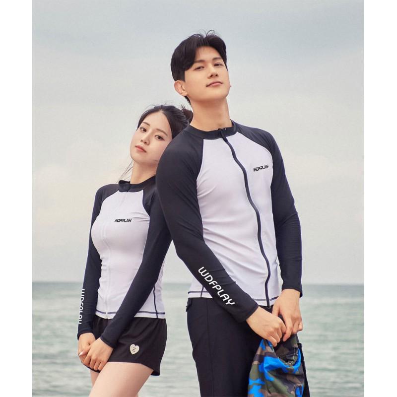 Mens Rash Guard Set UV Protection Long Sleeve Swimwear Surfing Snorkeling Diving Outdoor Water Sports