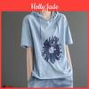 Short Tshirt Sleeve Hooded Cotton For Women Summer Plus Size Women Comfortable Loose Short Sleeve Tops